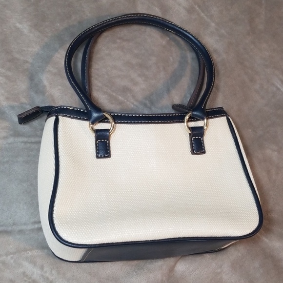 Etienne Aigner Bags Etienne Aigner Cream And Navy Purse Poshmark